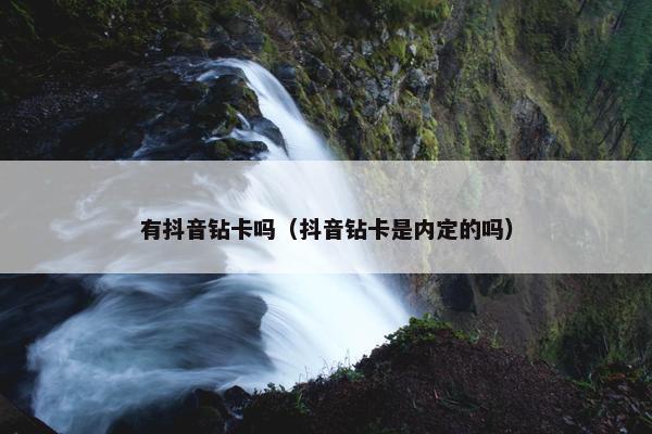 有抖音钻卡吗（抖音钻卡是内定的吗）